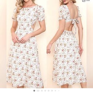 Floral Open-Back Dress